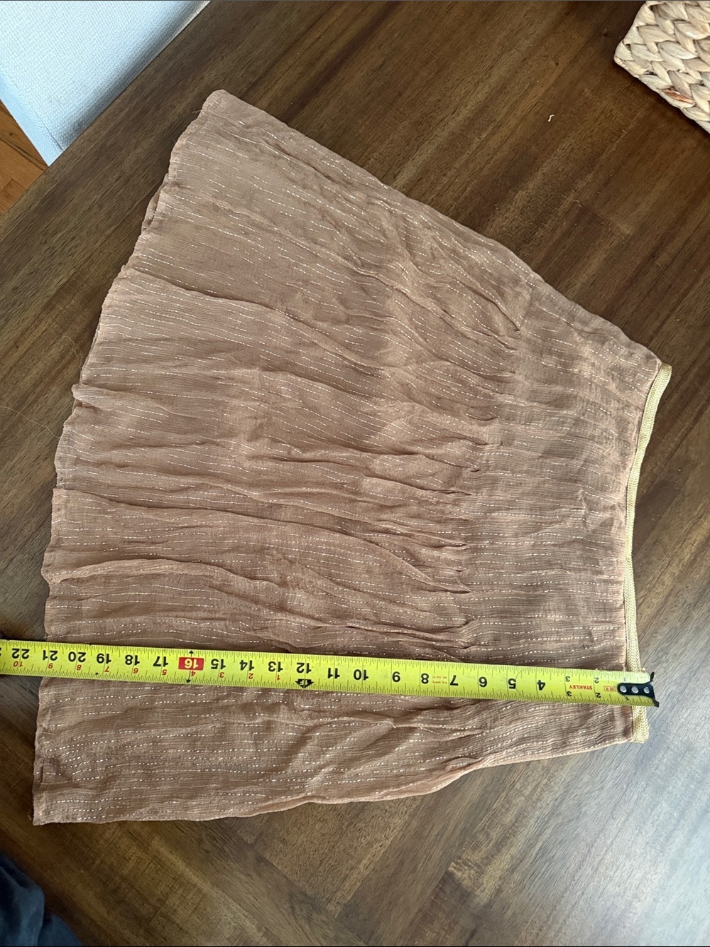 Allison Taylor Bronze-Brown A-Line Skirt with Gold Waist Trim - Picture 10 of 10